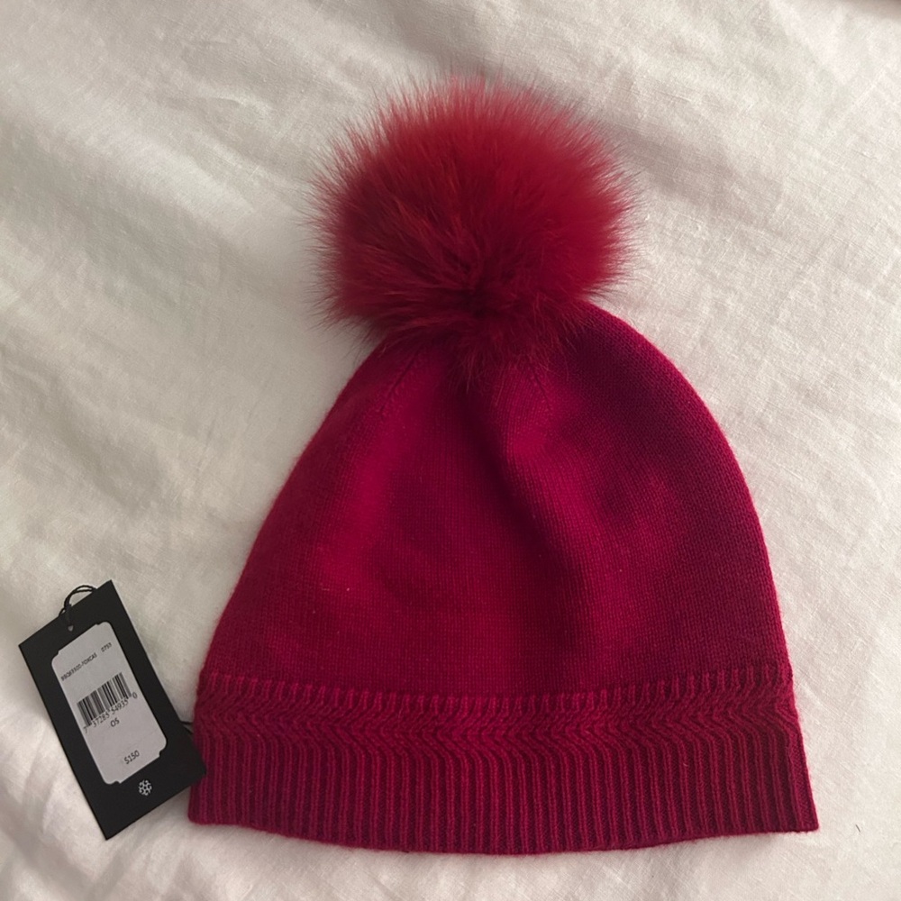 GORSKI Cashmere Red Hat with Pom-Pom